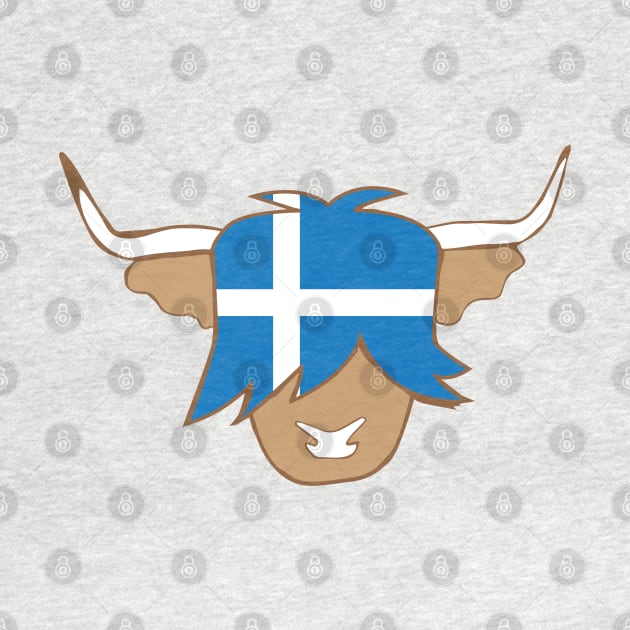 Shetland flag scottish highland cow by ayelandco